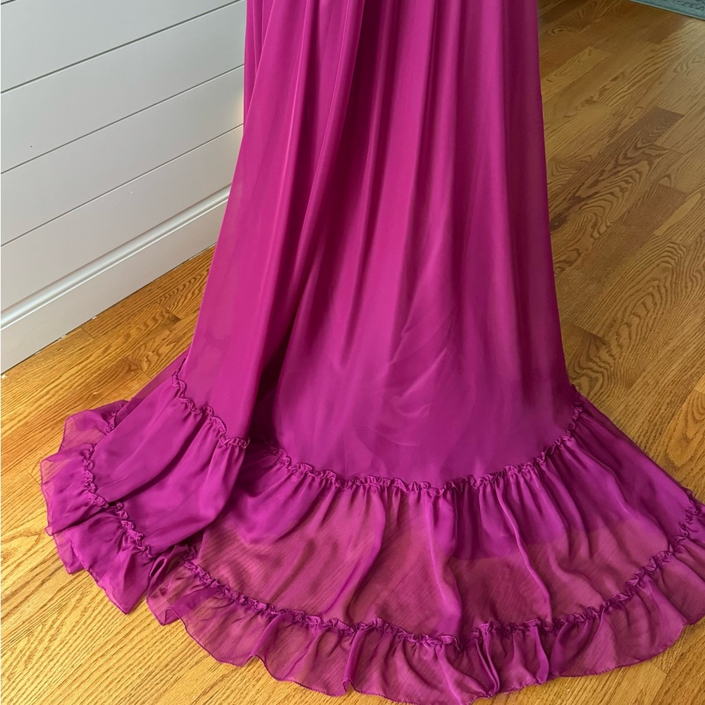 Mac Duggal Raspberry High Low Dress - Picture 7 of 9